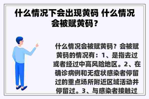 什么情况下会出现黄码 什么情况会被赋黄码？